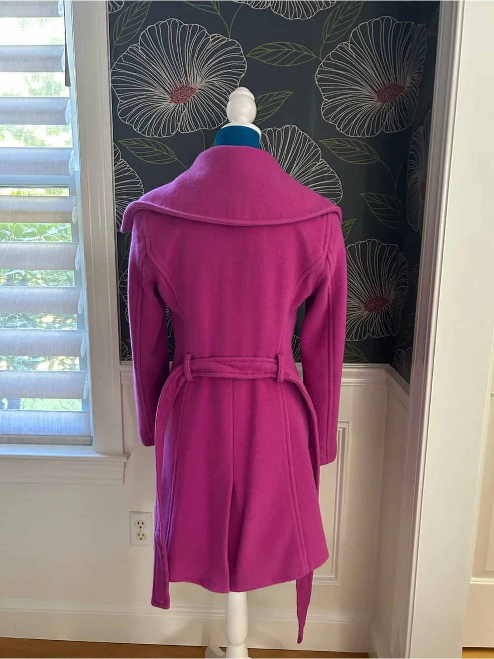 Coach Vintage Women's Fuchsia Wool Trench Coat / Pea Coat